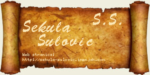 Sekula Šulović vizit kartica